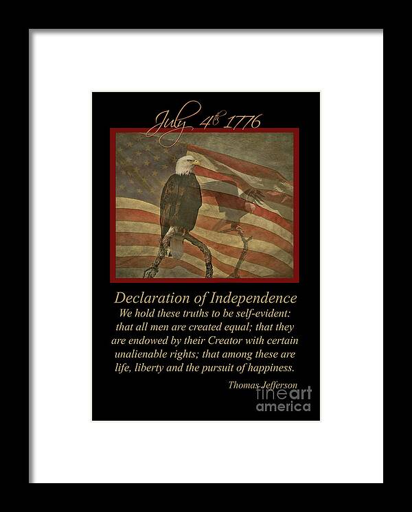 Independence Framed Print featuring the photograph 4th of July Declaration of Independence by Stephanie Laird