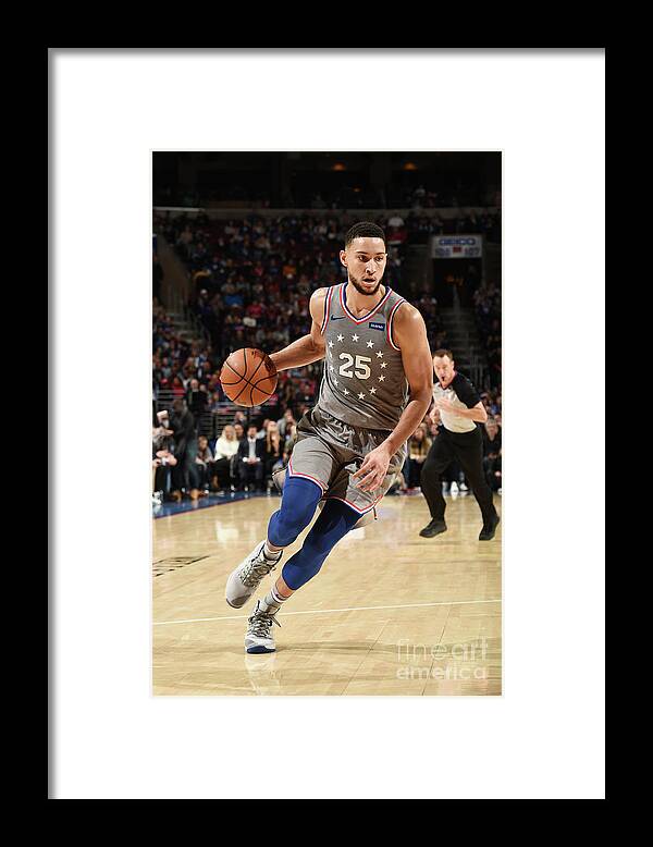Nba Pro Basketball Framed Print featuring the photograph Ben Simmons by David Dow