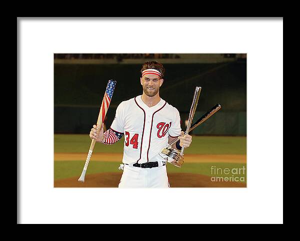 Three Quarter Length Framed Print featuring the photograph Bryce Harper by Rob Carr