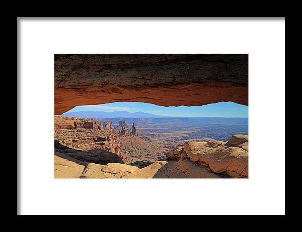 Canyonlands Framed Print featuring the photograph Canyonlands National Park - View from Mesa Arch by Richard Krebs