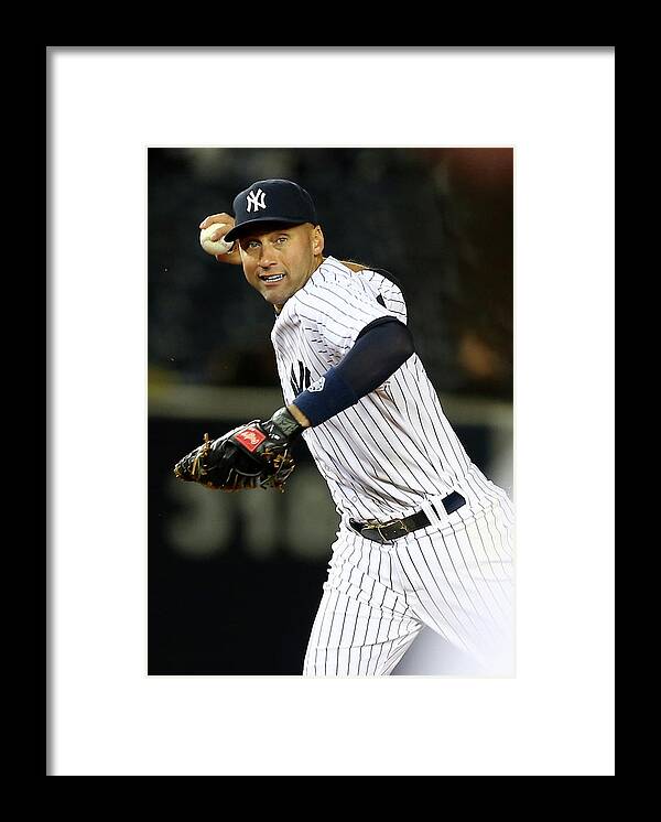 Game Two Framed Print featuring the photograph Derek Jeter by Elsa