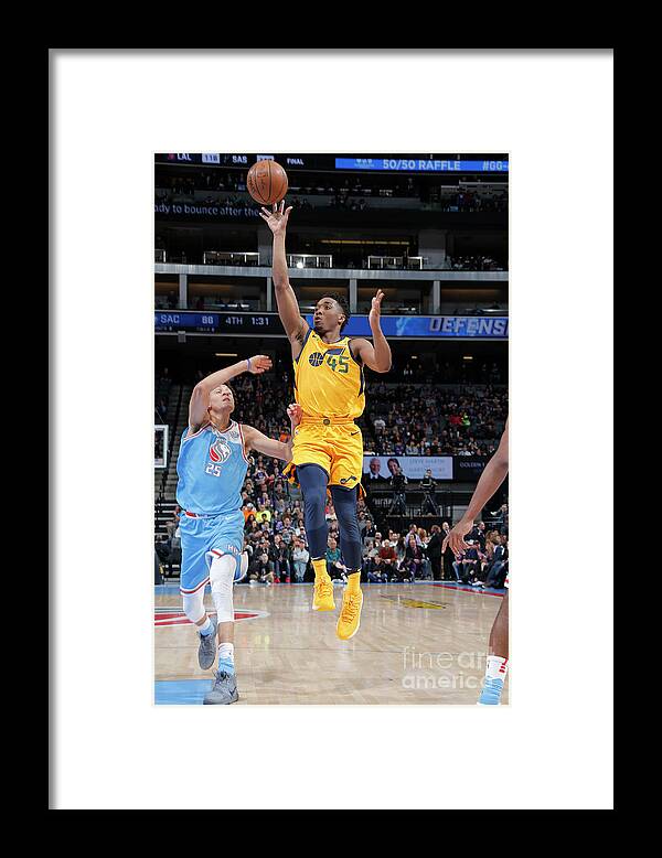 Donovan Mitchell Framed Print featuring the photograph Donovan Mitchell by Rocky Widner