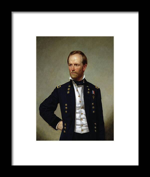 General Sherman Framed Print featuring the painting General William Tecumseh Sherman by War Is Hell Store