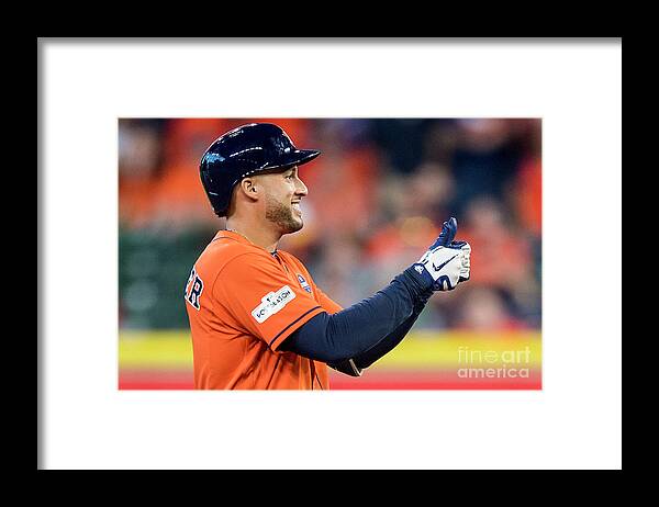 Game Two Framed Print featuring the photograph George Springer by Billie Weiss/boston Red Sox