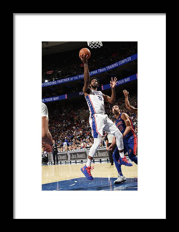 Nba Pro Basketball Framed Print featuring the photograph Joel Embiid by David Dow