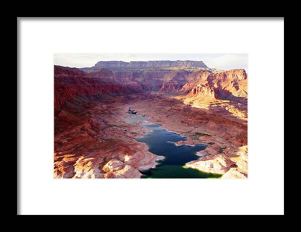 Lake Powell Framed Print featuring the photograph Lake Powell Sunset from the Air #5 by Rick Wilking