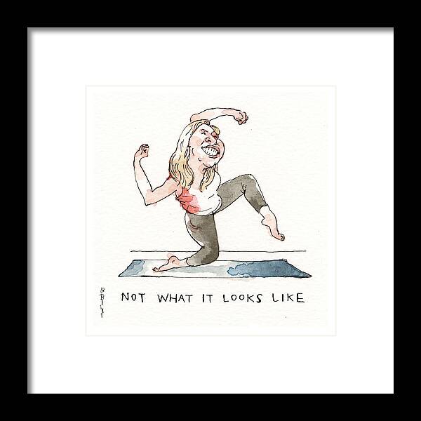 Maga Yoga: The Poses Framed Print featuring the painting Maga Yoga The Poses #5 by Barry Blitt