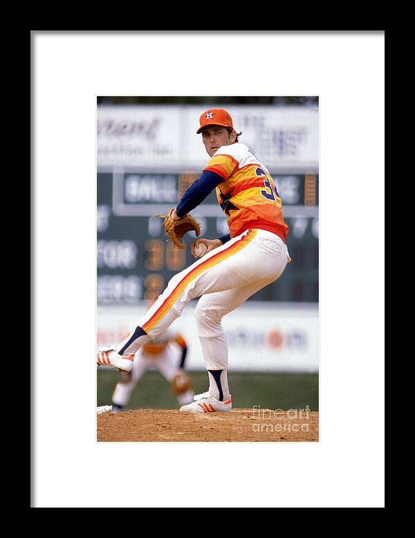 1980-1989 Framed Print featuring the photograph Nolan Ryan by Rich Pilling