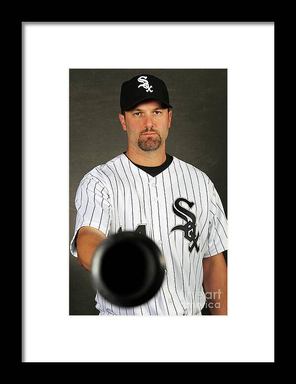 Media Day Framed Print featuring the photograph Paul Konerko by Jamie Squire