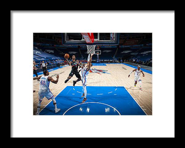 Lonnie Walker Iv Framed Print featuring the photograph San Antonio Spurs v Oklahoma City Thunder #5 by Zach Beeker