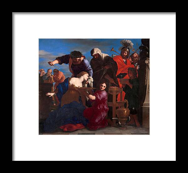 Giovanni Francesco Romanelli Framed Print featuring the painting The Sacrifice of Polyxena by Giovanni Francesco Romanelli