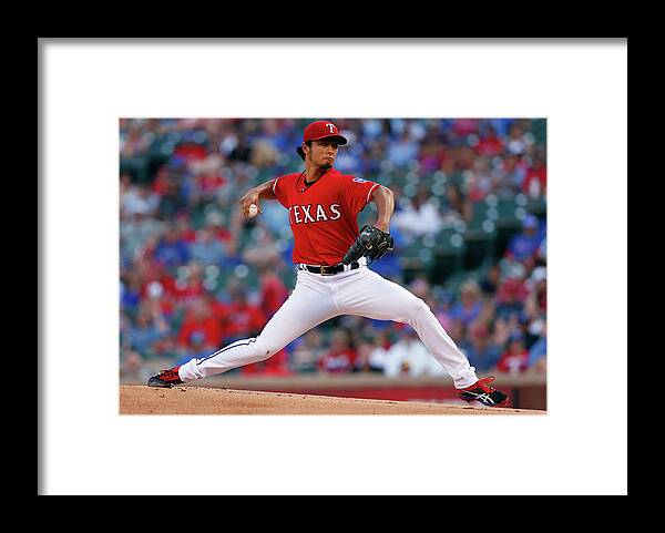 American League Baseball Framed Print featuring the photograph Yu Darvish by Tom Pennington