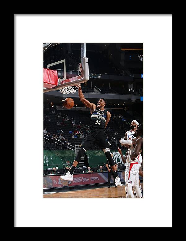 Giannis Antetokounmpo Framed Print featuring the photograph Giannis Antetokounmpo #50 by Gary Dineen