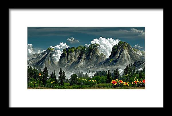 Landscape Framed Print featuring the digital art Gorgeous Landscape 10 by Frederick Butt