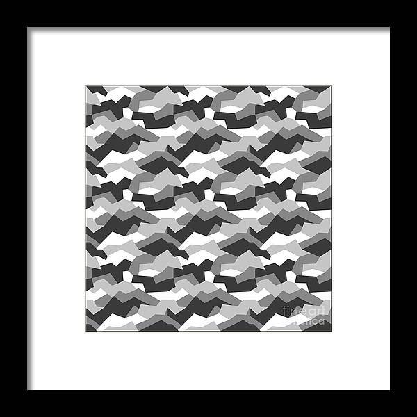 Soldier Framed Print featuring the digital art Camouflage Pattern Camo Stealth Hide Military #58 by Mister Tee