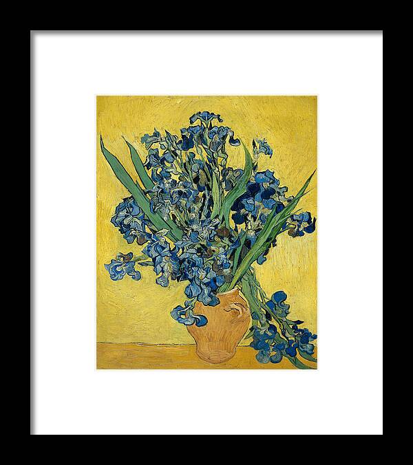 Vincent Van Gogh Framed Print featuring the painting Irises #59 by Vincent van Gogh
