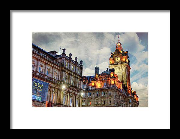 City Of Edinburgh Scotland Framed Print featuring the digital art City of Edinburgh Scotland by SnapHappy Photos