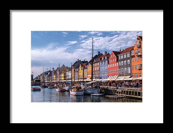 Nordic Framed Print featuring the photograph Colorful buildings of Nyhavn in Copenhagen, Denmark #6 by Elenarts - Elena Duvernay photo