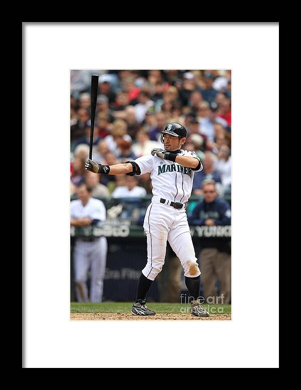 American League Baseball Framed Print featuring the photograph Ichiro Suzuki by Otto Greule Jr