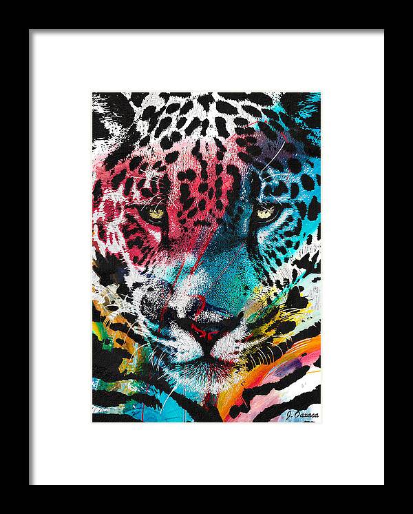 Felino Framed Print featuring the mixed media Color Spirit by J U A N - O A X A C A