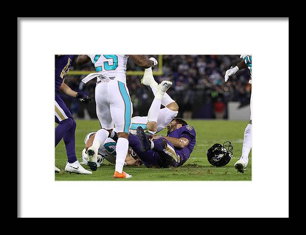 People Framed Print featuring the photograph Miami Dolphins v Baltimore Ravens #6 by Patrick Smith