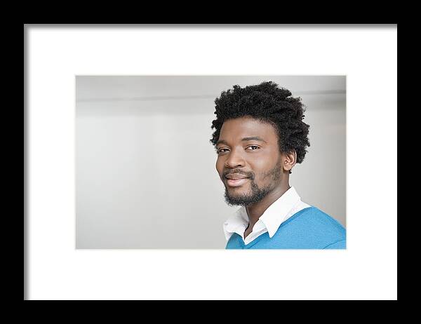Brussels-capital Region Framed Print featuring the photograph Portrait of a man smiling #6 by Eric Audras