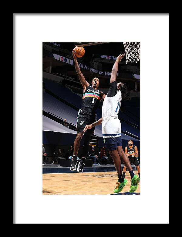 Nba Pro Basketball Framed Print featuring the photograph San Antonio Spurs v Minnesota Timberwolves by David Sherman