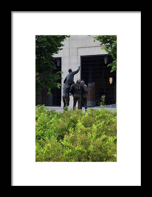 Notre Dame Fighting Irish Framed Print featuring the photograph Back view of Coach Ara Parseghian at University of Notre Dame by Eldon McGraw