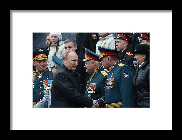 People Framed Print featuring the photograph Victory Day Military Parade In Moscow by Mikhail Svetlov