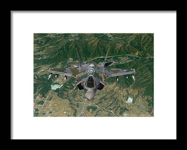 Lightning Framed Print featuring the digital art 60. ROKAF F-35A Ground Support by Custom Aviation Art