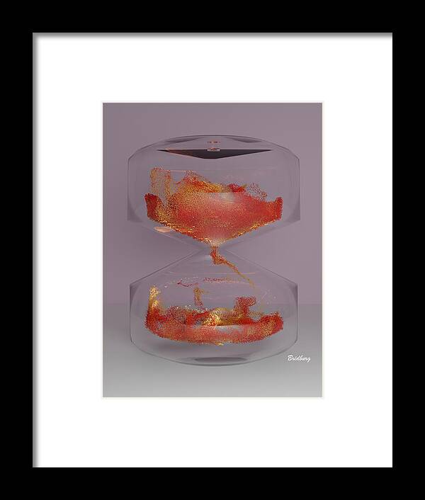 Nft Framed Print featuring the digital art 601 Hour Glass Waves 2 by David Bridburg