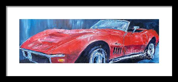 Corvette Framed Print featuring the painting 68' Corvette by Alan Metzger