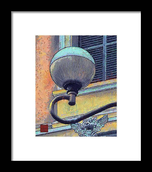 Abstract Framed Print featuring the mixed media 684 Street Lamp, Main Post Office, Ho Chi Minh City, Vietnam by Richard Neuman Architectural Gifts