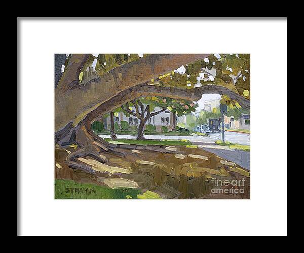 Tree Framed Print featuring the painting 6th and Laurel - Balboa Park, San Diego, California by Paul Strahm
