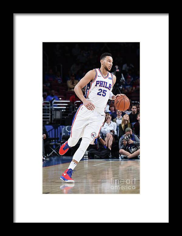 Nba Pro Basketball Framed Print featuring the photograph Ben Simmons by Brian Babineau