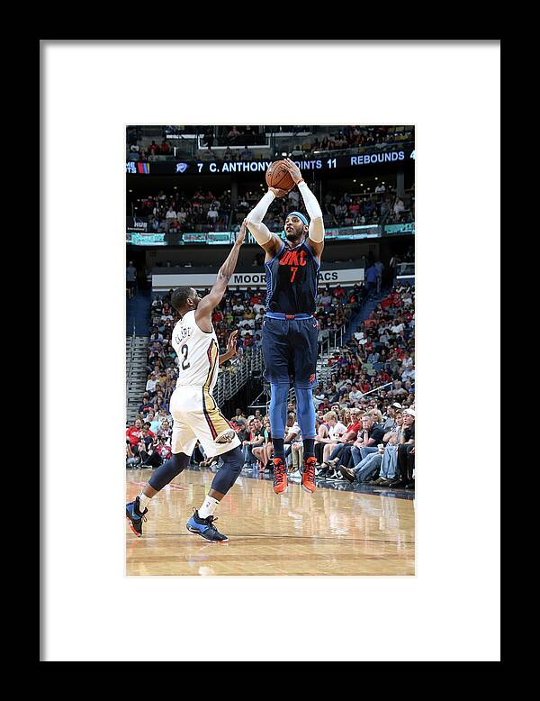 Smoothie King Center Framed Print featuring the photograph Carmelo Anthony by Layne Murdoch