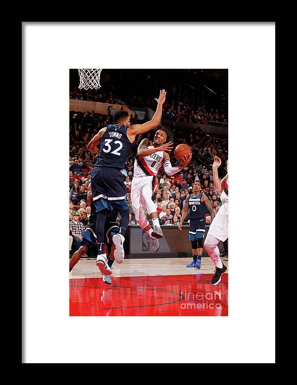 Nba Pro Basketball Framed Print featuring the photograph Damian Lillard by Cameron Browne