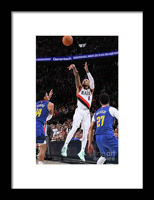 Playoffs Framed Print featuring the photograph Damian Lillard by Garrett Ellwood