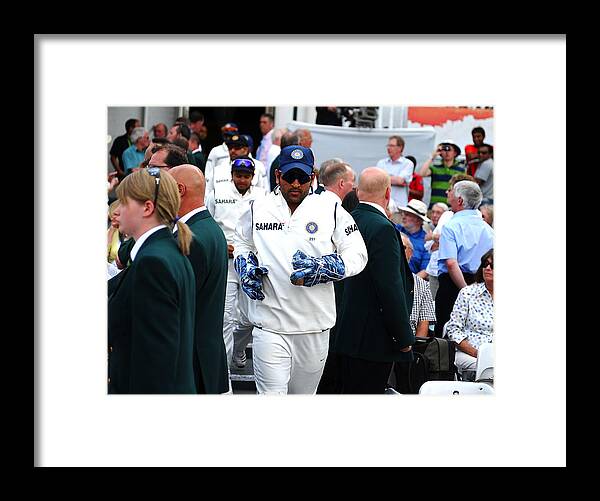 International Match Framed Print featuring the photograph England v India: 2nd npower Test - Day Three #7 by Laurence Griffiths
