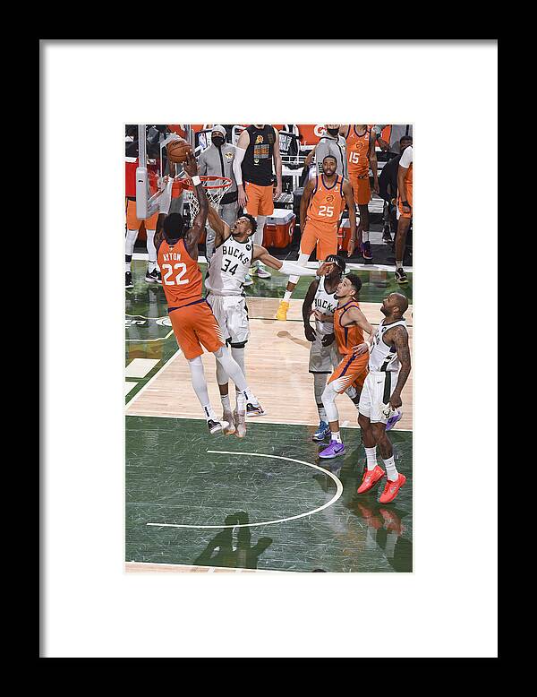 Giannis Antetokounmpo Framed Print featuring the photograph Giannis Antetokounmpo #7 by Andrew D. Bernstein