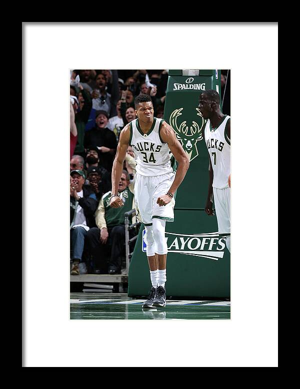 Giannis Antetokounmpo Framed Print featuring the photograph Giannis Antetokounmpo #7 by Gary Dineen
