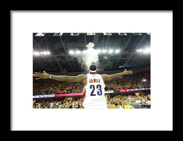 Nba Pro Basketball Framed Print featuring the photograph Lebron James #7 by Jesse D. Garrabrant