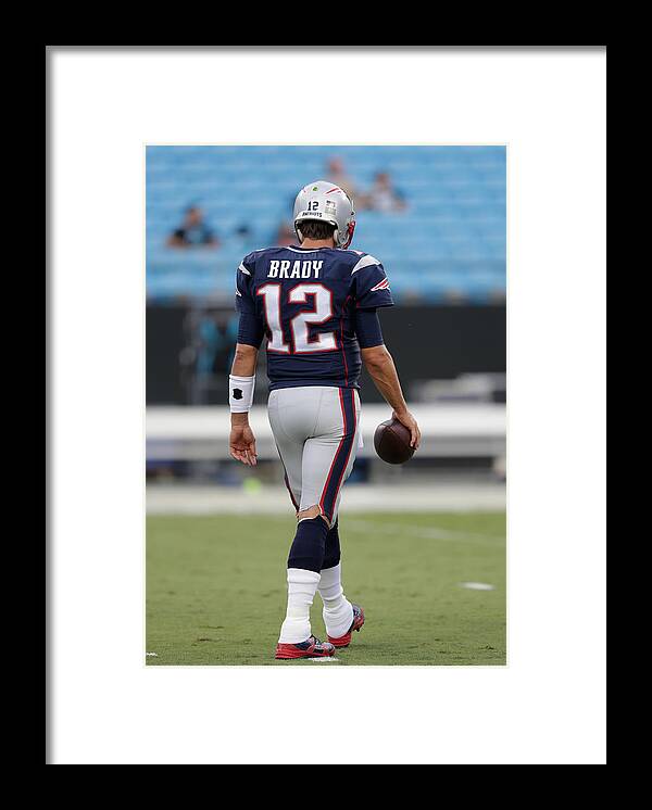 North Carolina Framed Print featuring the photograph New England Patriots v Carolina Panthers #7 by Streeter Lecka