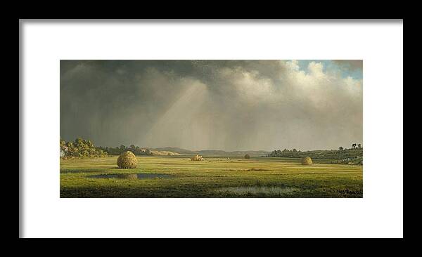 Martin Johnson Heade Framed Print featuring the painting Newburyport Meadows by Martin Johnson Heade by Mango Art