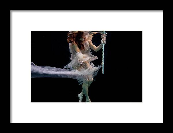Nina Framed Print featuring the photograph Nina underwater for the Hydroflute project by Dan Friend