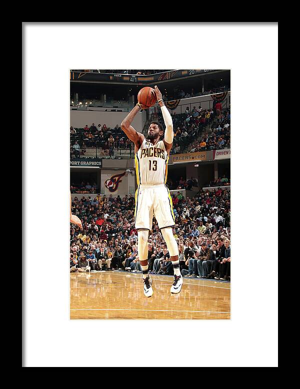 Nba Pro Basketball Framed Print featuring the photograph Paul George by Ron Hoskins