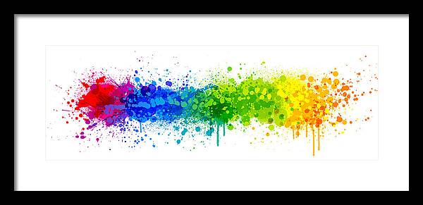 Art Framed Print featuring the drawing Rainbow paint splash #7 by Enjoynz