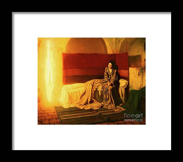 The Annunciation Framed Print featuring the digital art The Annunciation #7 by Henry Ossawa Tanner