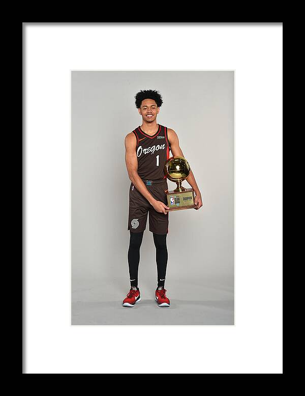 Anfernee Simons Framed Print featuring the photograph 70th NBA All-Star Game 2021 by Pamela Costello