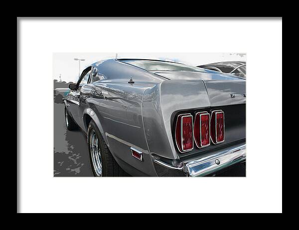 Car Framed Print featuring the photograph '71 Ford Mustang Taillights #71 by Daniel Adams